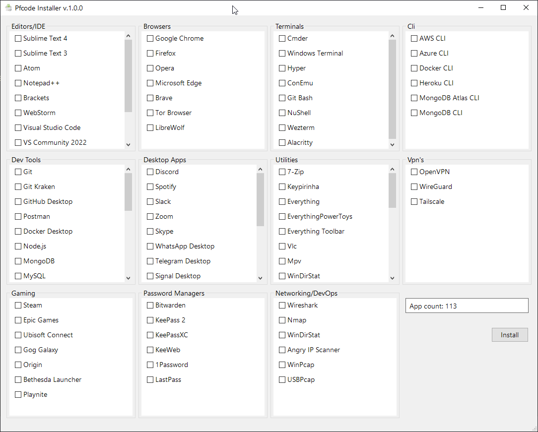 Install software using Chocolatey with the help of a PowerShell GUI